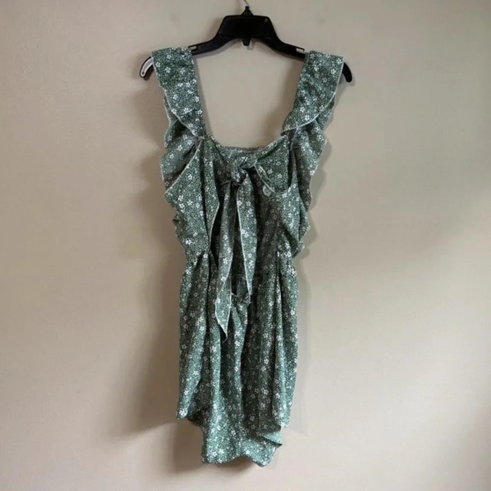 Shein medium floral green romper‎